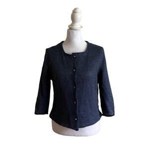 MCM Michael Cromer Munich Mohair Blend Metallic Cardigan Luxury Designer US S